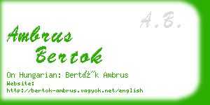 ambrus bertok business card